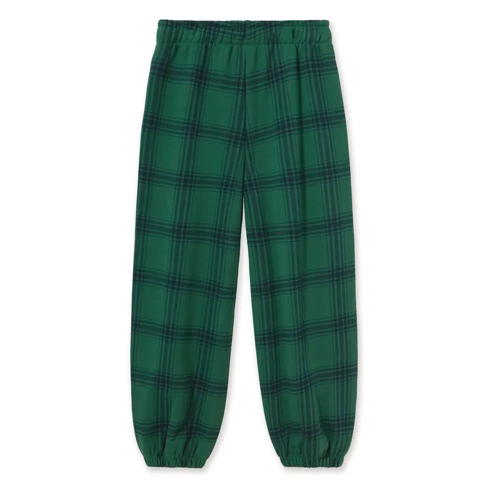Tinycottons - Pantalones deportivos a cuadros de algodón orgánico | Verde