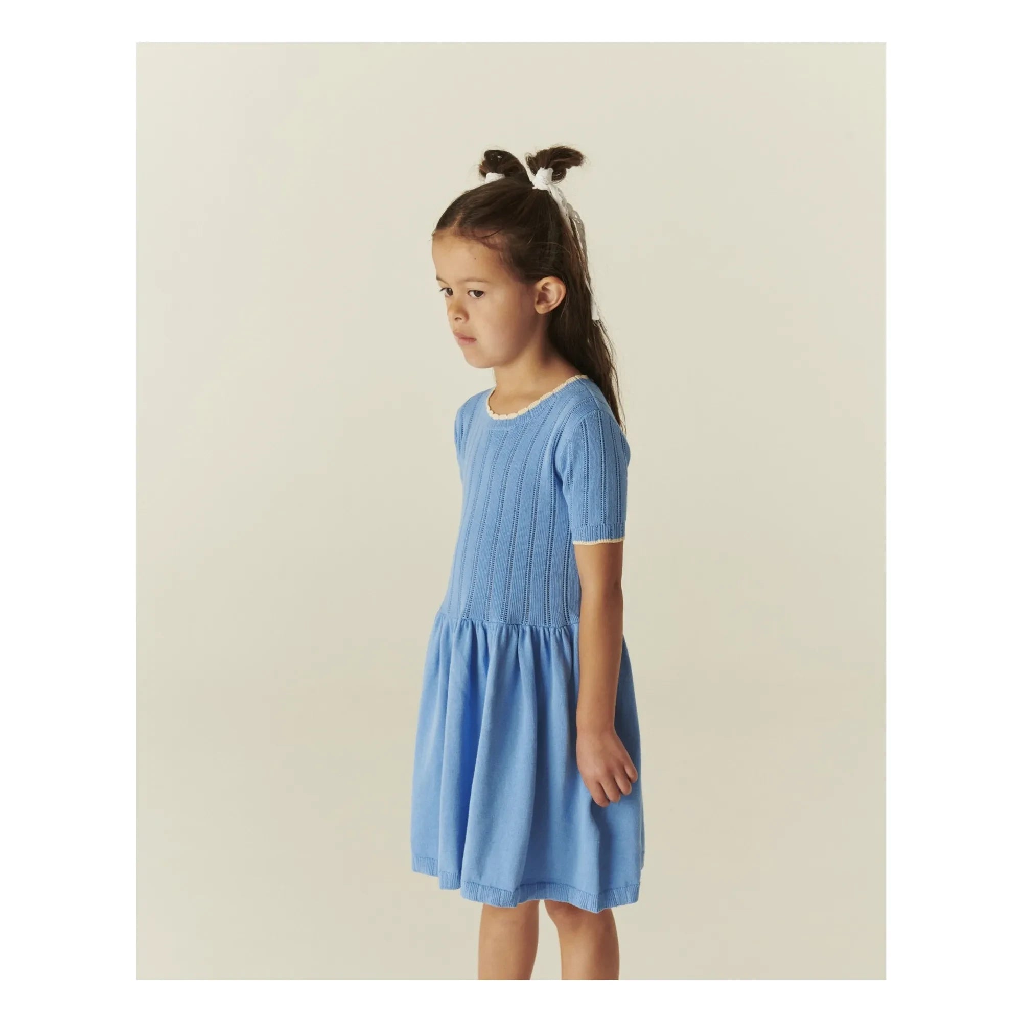 Copenhagen Colors - Vestido de algodón orgánico con agujeritos | Azul aciano