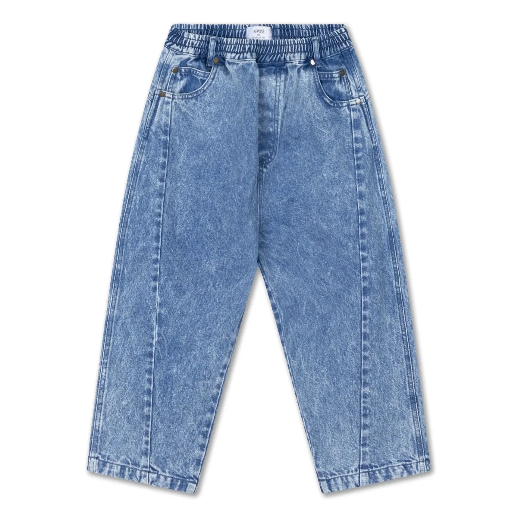 Repose AMS - Jeans globo de algodón orgánico | Azul lavado