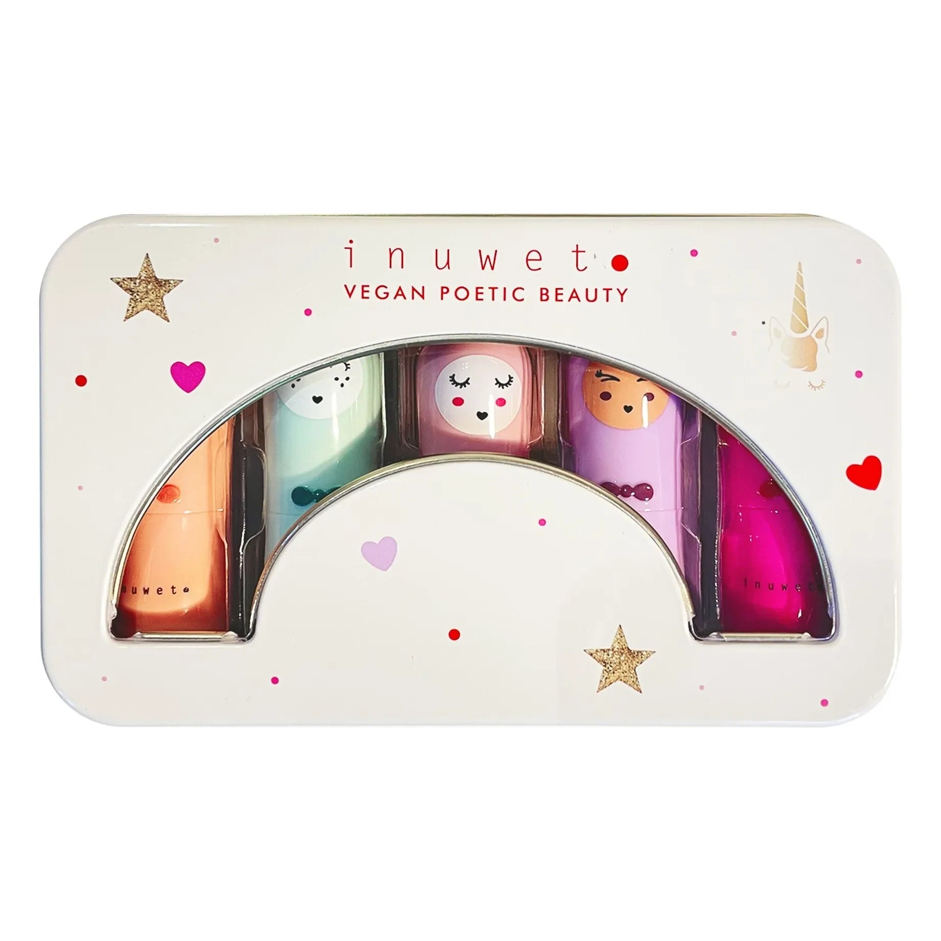 Inuwet - Bálsamo labial Metal Rainbow Deluxe - Set de 5