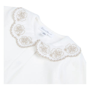 Tartine et Chocolat - Conjunto de pijama con cuello Claudine bordado | Crudo