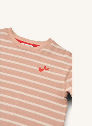 Liewood - Tyler Camiseta de Algodón Orgánico a Rayas | Rosa Pálido