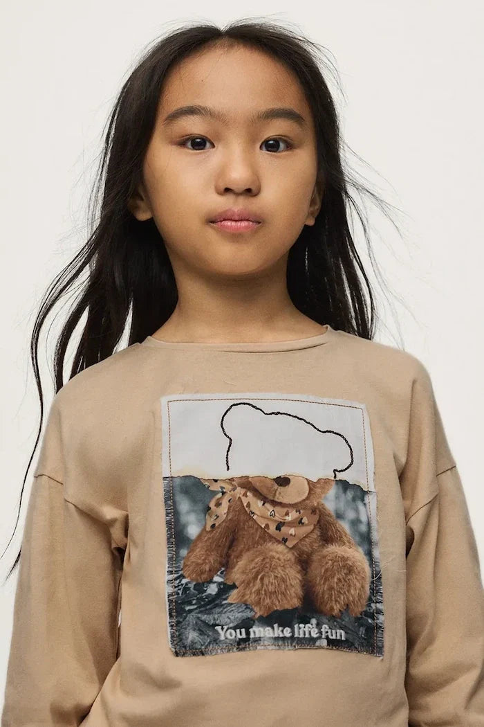 Blusa de algodón de manga larga Mayoral para niños