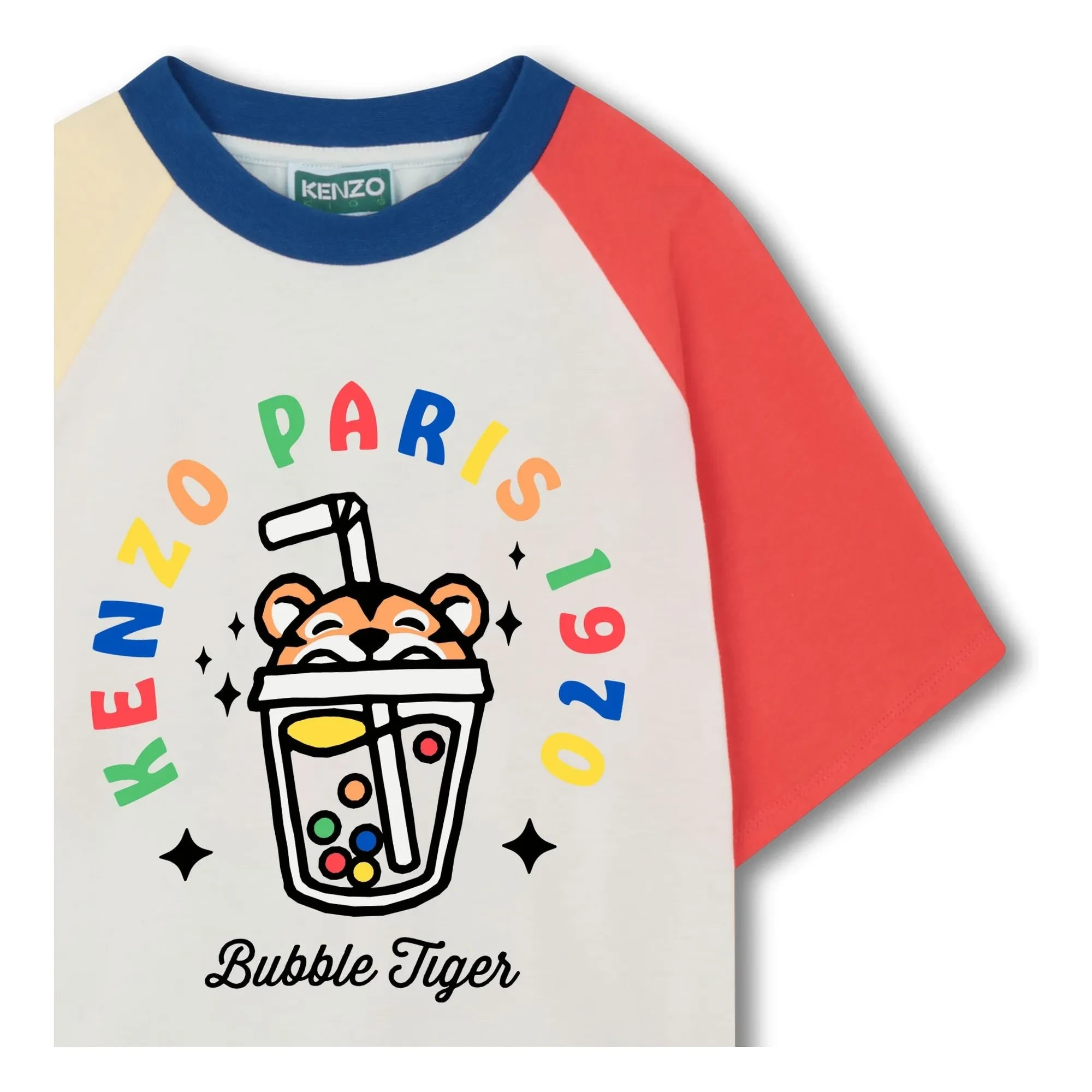 Kenzo - Camiseta Happy Sweet Colorblock Bubble Tiger | Blanca