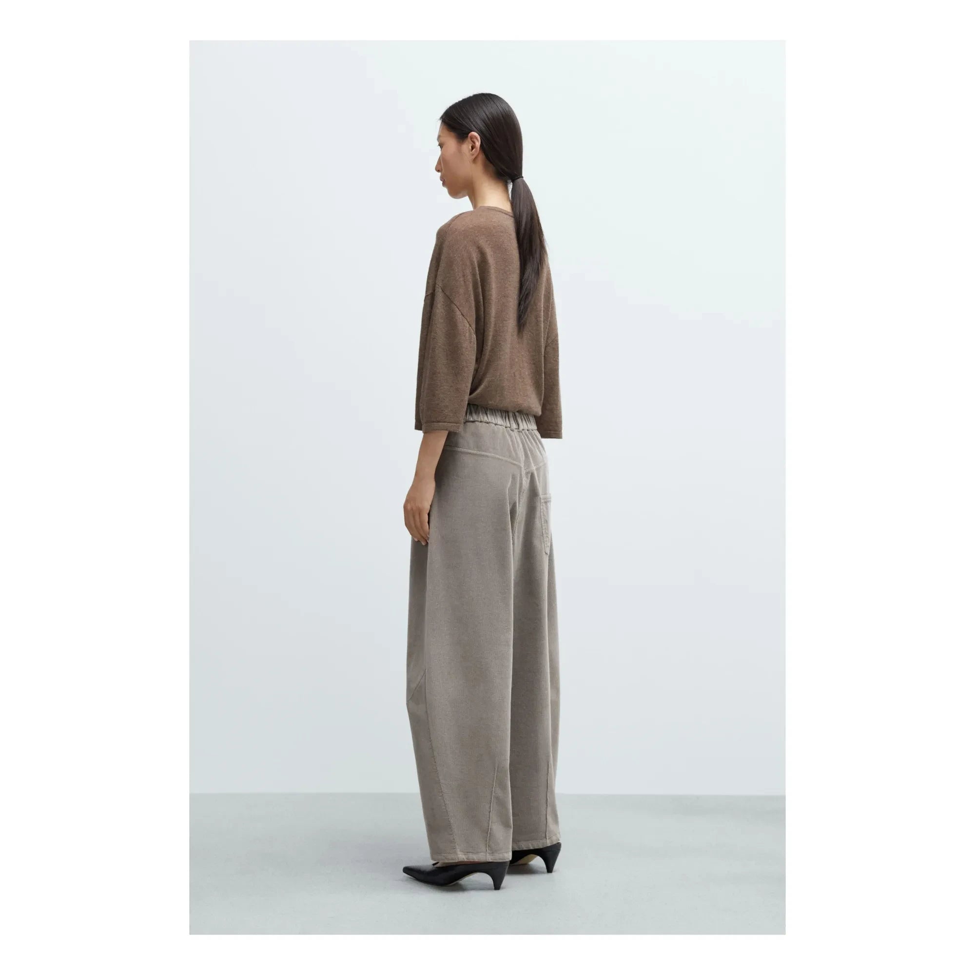 Cordera - Pantalón ancho de terciopelo | Gris