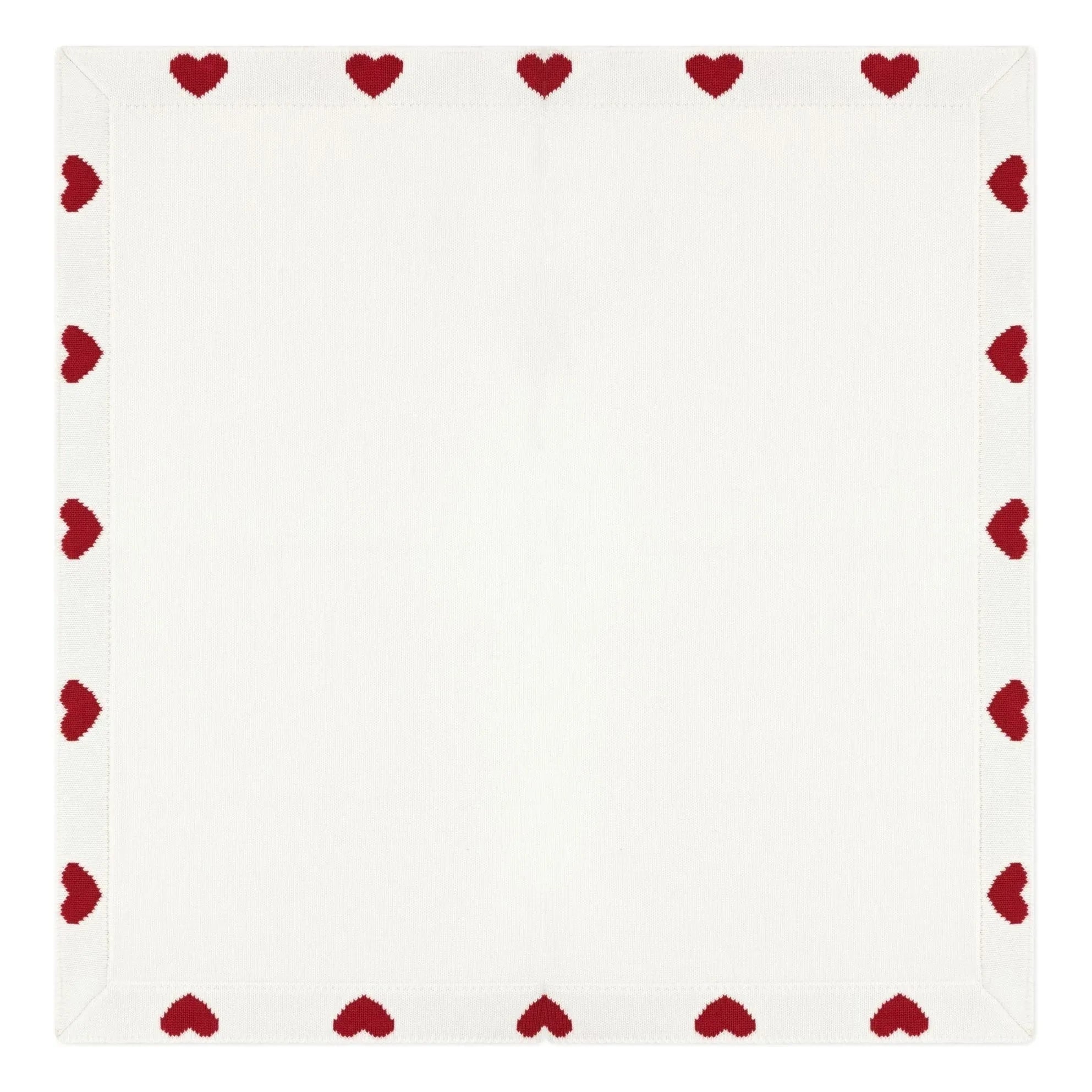 Petit Bateau - Manta de punto de algodón orgánico con corazones | Crudo