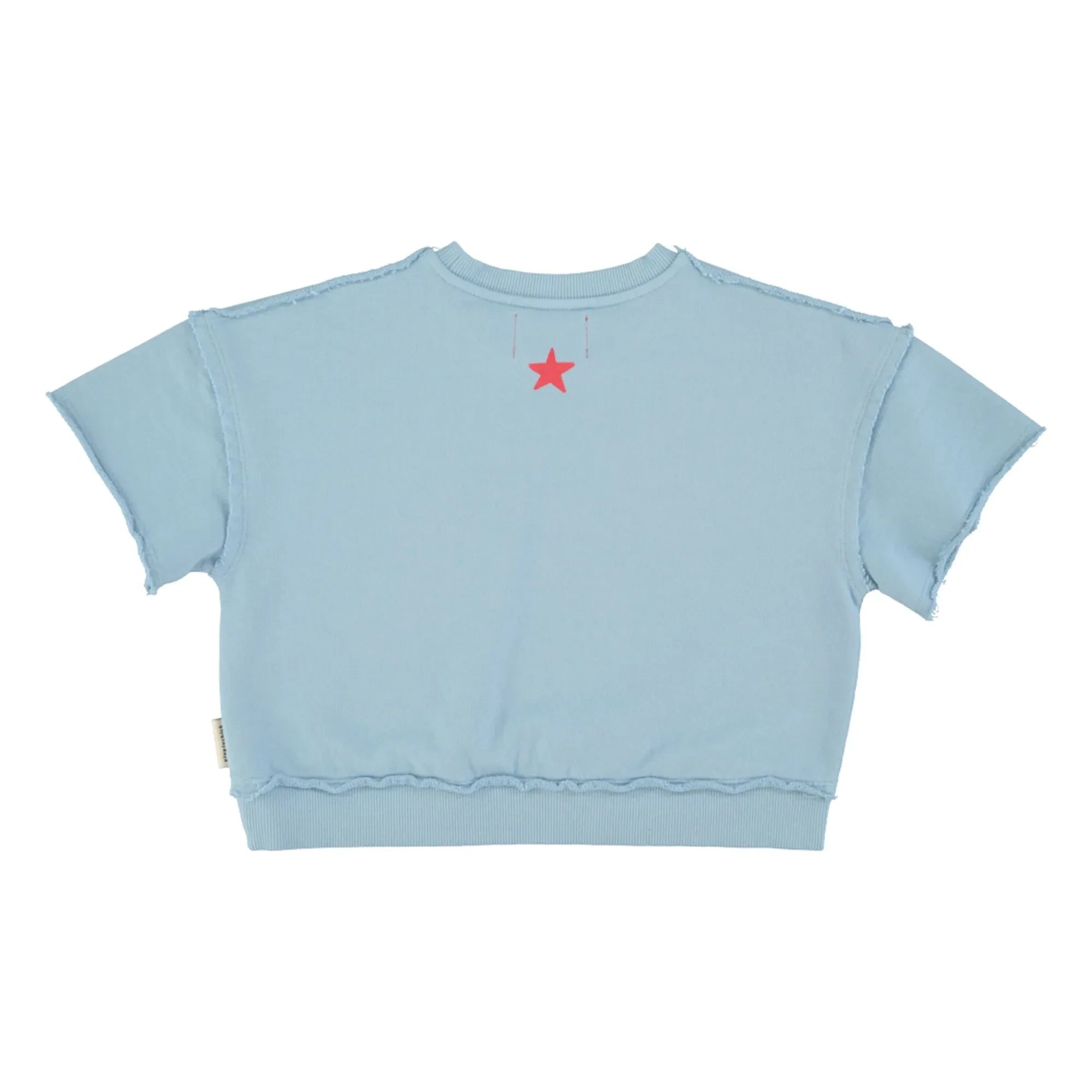 Piupiuchick - Sudadera de manga corta Lettre A Algodón orgánico | Azul claro