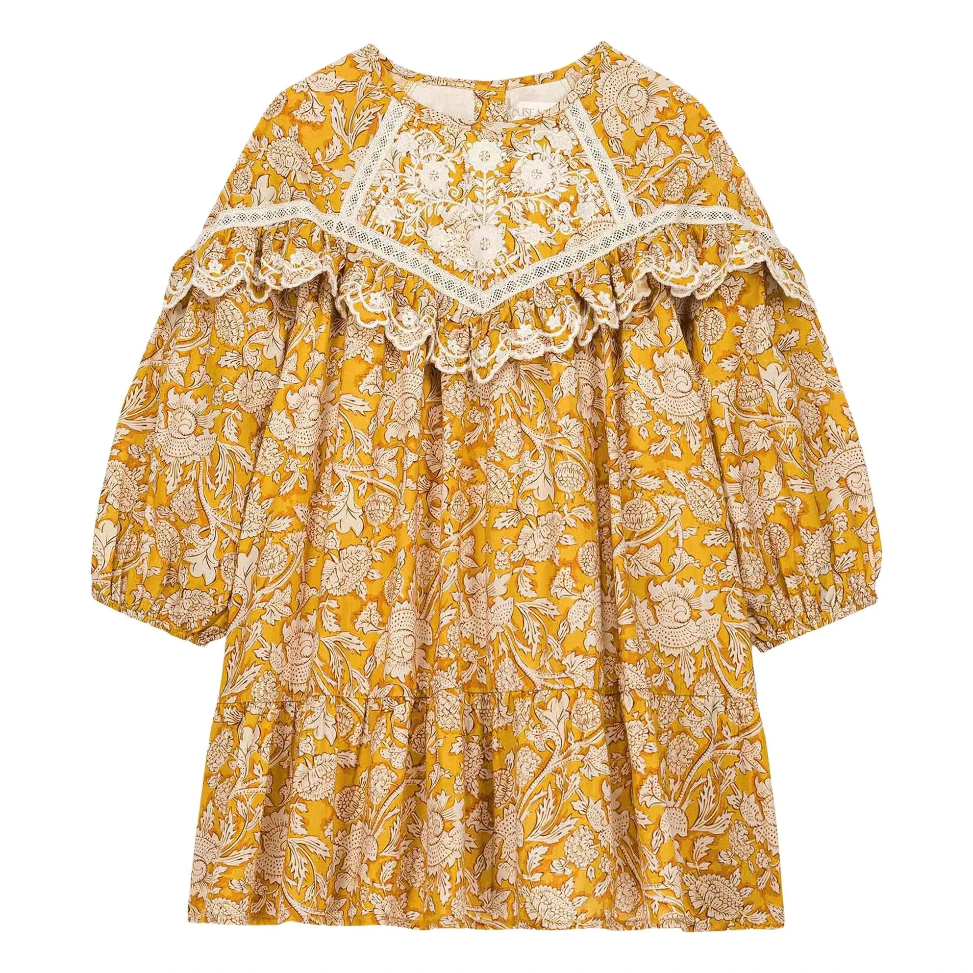 Louise Misha - Vestido de algodón orgánico Orana Fleurie | Miel