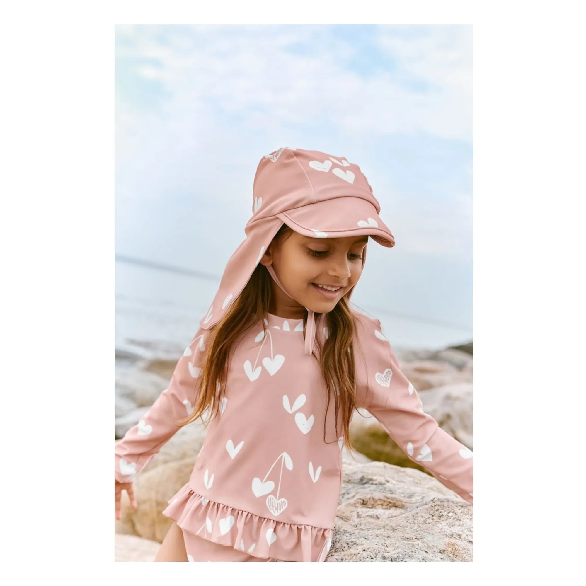 Gorra Liewood - Cecilia Corazones con protección UV | Rosa