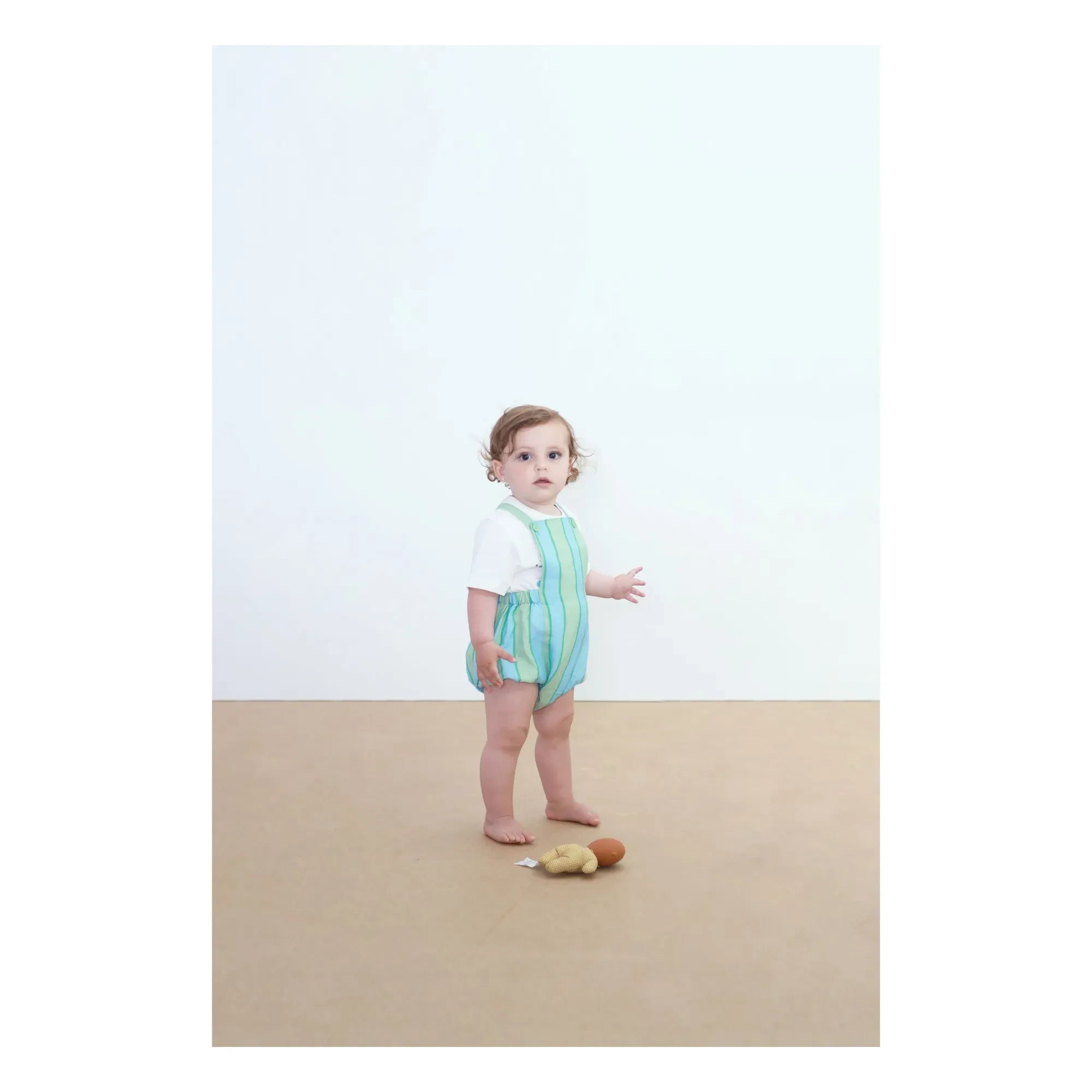 Tinycottons - Mono de lino a rayas | Verde