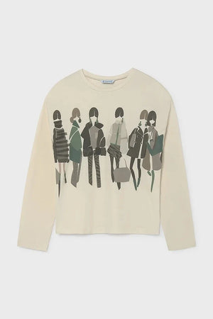 Blusa de manga larga de algodón para niños Mayoral