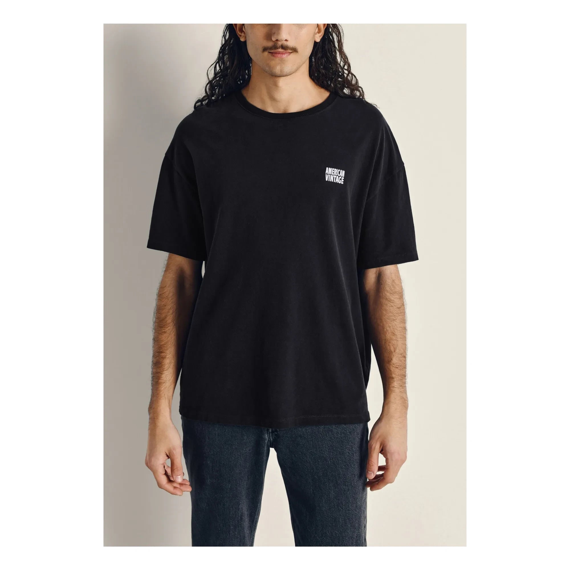 American Vintage - Camiseta de cuello redondo | Negro
