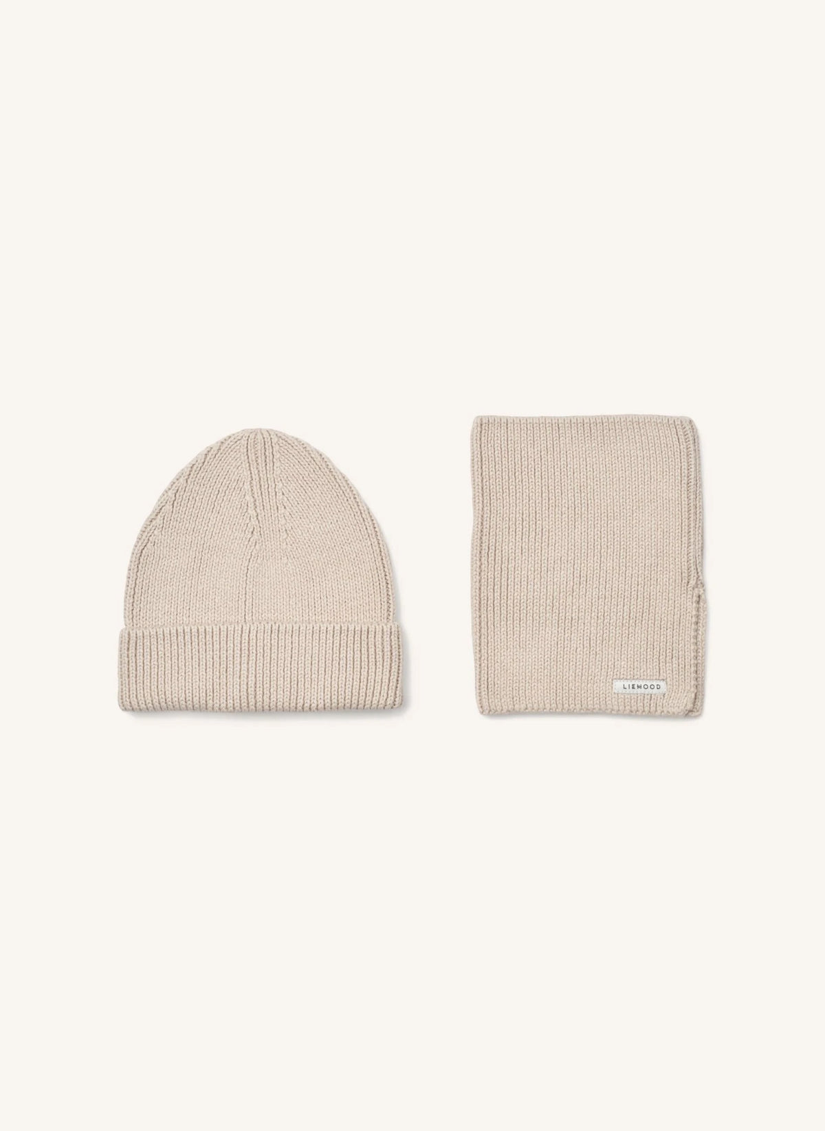 Liewood - Conjunto de gorro y bufanda Lina | Ecru