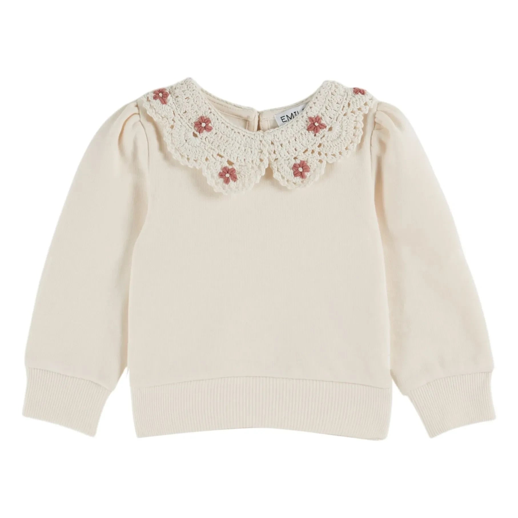 Emile et Ida - Claudine Yaka Sweatshirt Organik Pamuk | Krem