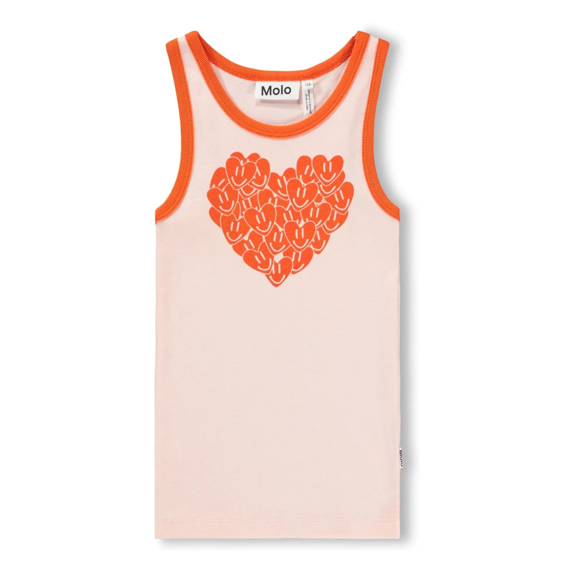 Molo - Camiseta de tirantes Rosie Cœurs de algodón orgánico | Rosa claro