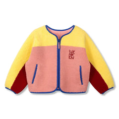 Wynken - Renk Bloklu Sherpa Ceket | Pembe