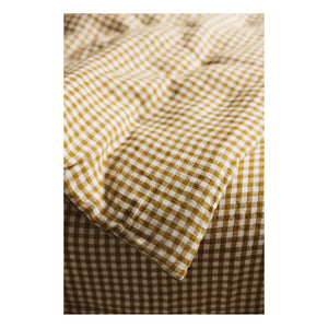 Gabrielle Paris - Funda nórdica de lino lavado Gingham | Cúrcuma