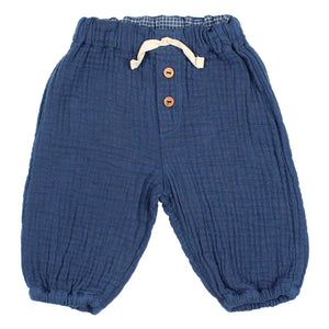 Búho - Pantalones de Gasa de Algodón | Azul Marino