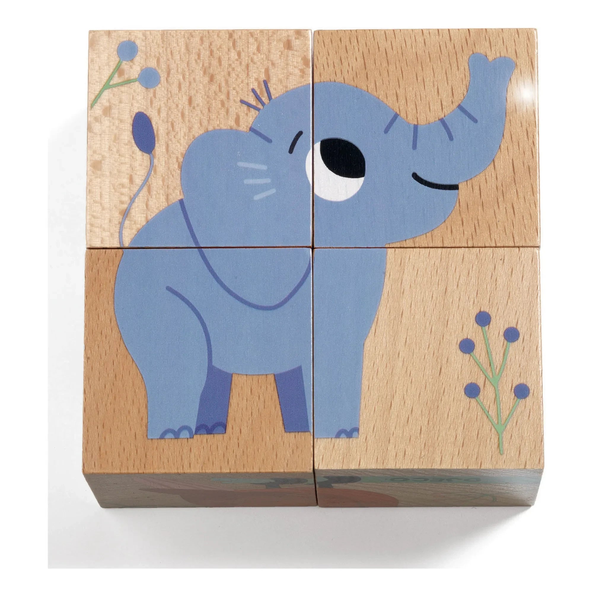 Djeco - Cubos de Puzle de Madera Wild & Co