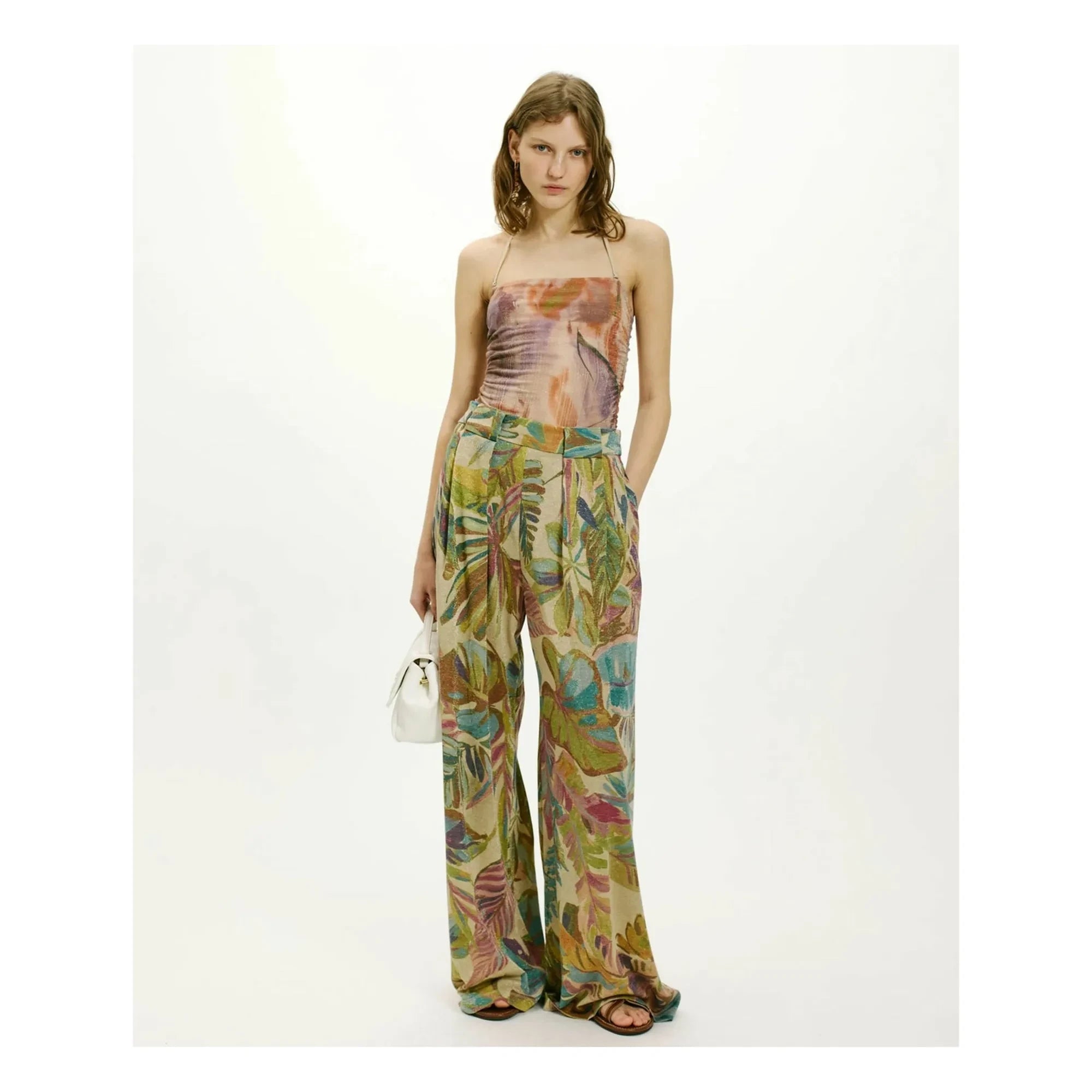 Momoni - Pantalones con estampado Aspen | Azul