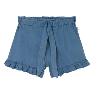 Cozmo - Shorts vaqueros azules con volantes Sienna