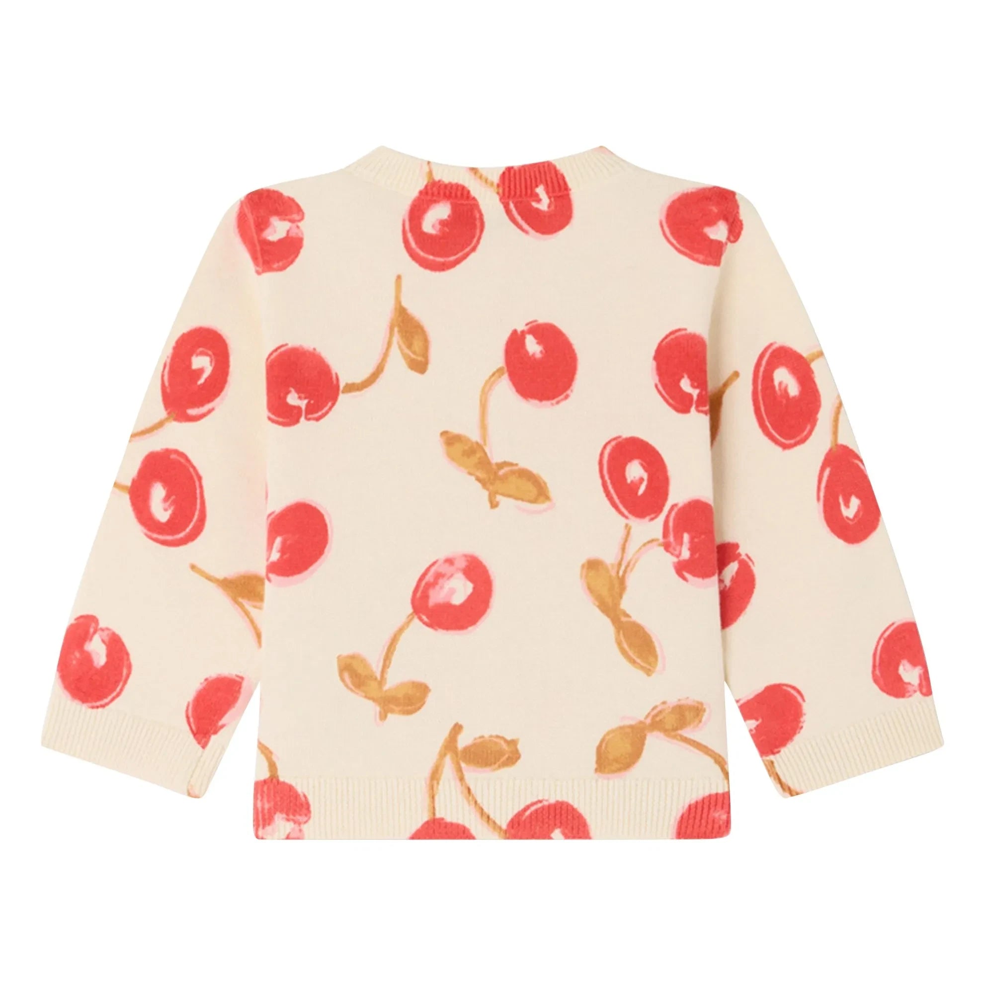 Bonpoint - Cárdigan Teyana de Algodón Orgánico con Estampado de Cerezas | Rojo