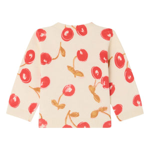 Bonpoint - Cárdigan Teyana de Algodón Orgánico con Estampado de Cerezas | Rojo