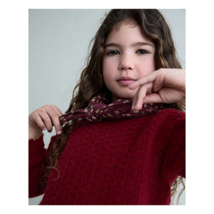 Búho - Jersey festoneado de mujer | Rojo cereza