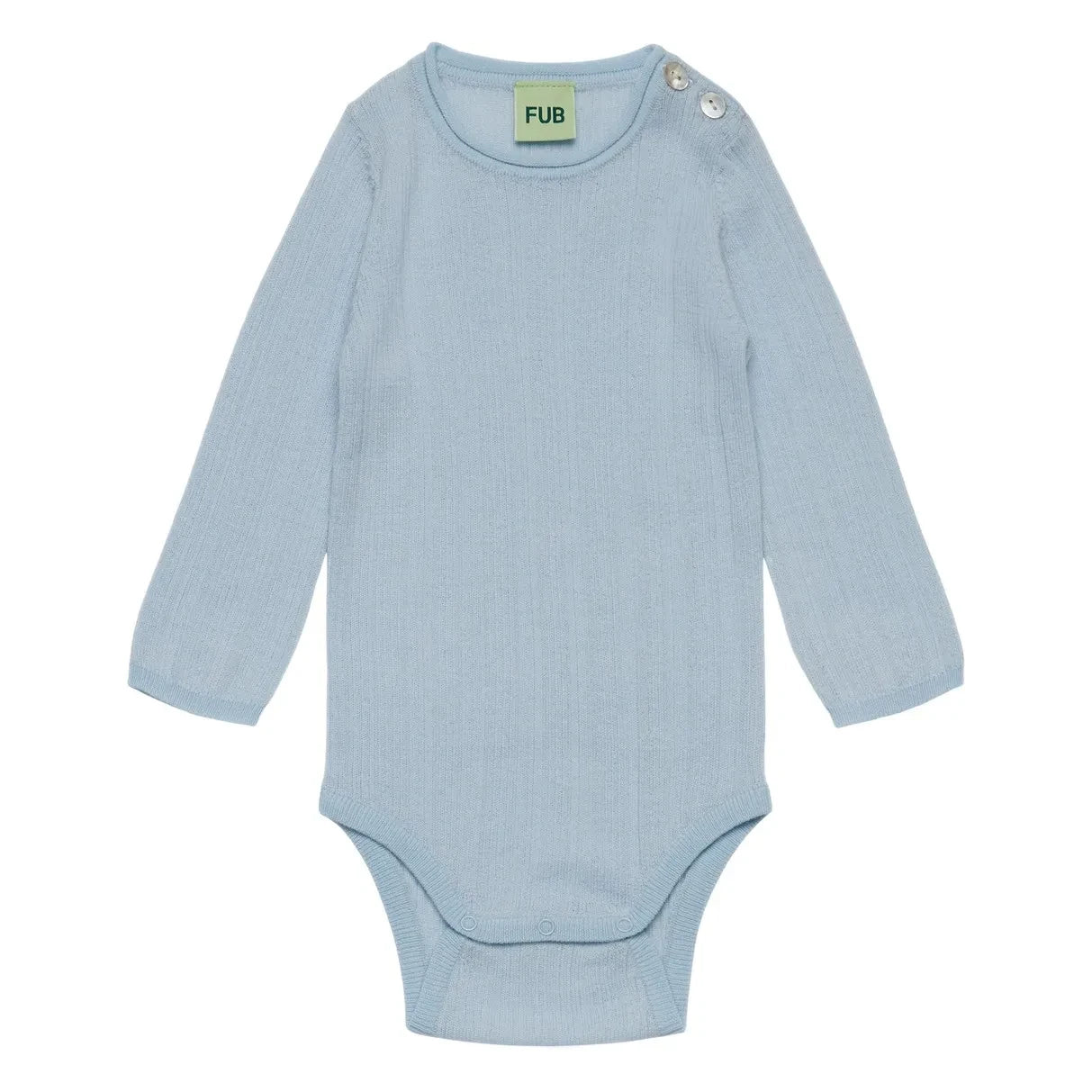FUB - Merino Yünlü Nervürlü Body | Soluk Mavi