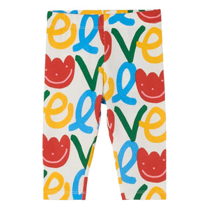 Stella McCartney Kids - Leggings de algodón orgánico Love | Marfil