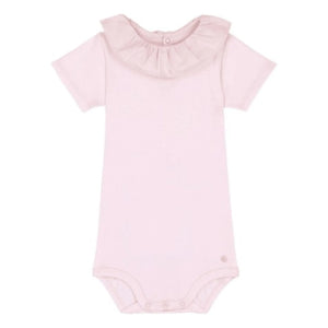 Petit Bateau - Algodón orgánico con cuello tipo body | Rosa pálido