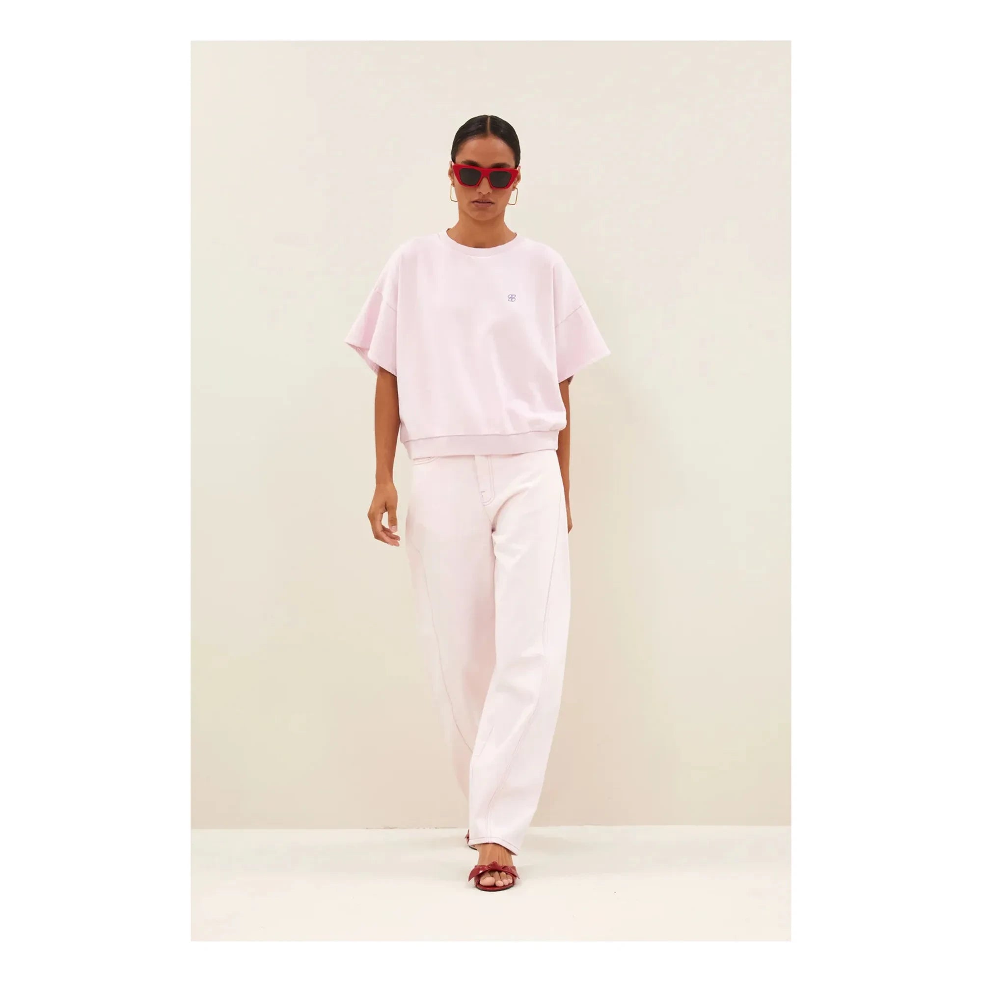 By Bar - Jeans de algodón orgánico Begum | Rosa pálido