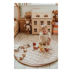 Play and Go - Bolsa / colchoneta para niños pequeños Noomad - Rayas | Mostaza