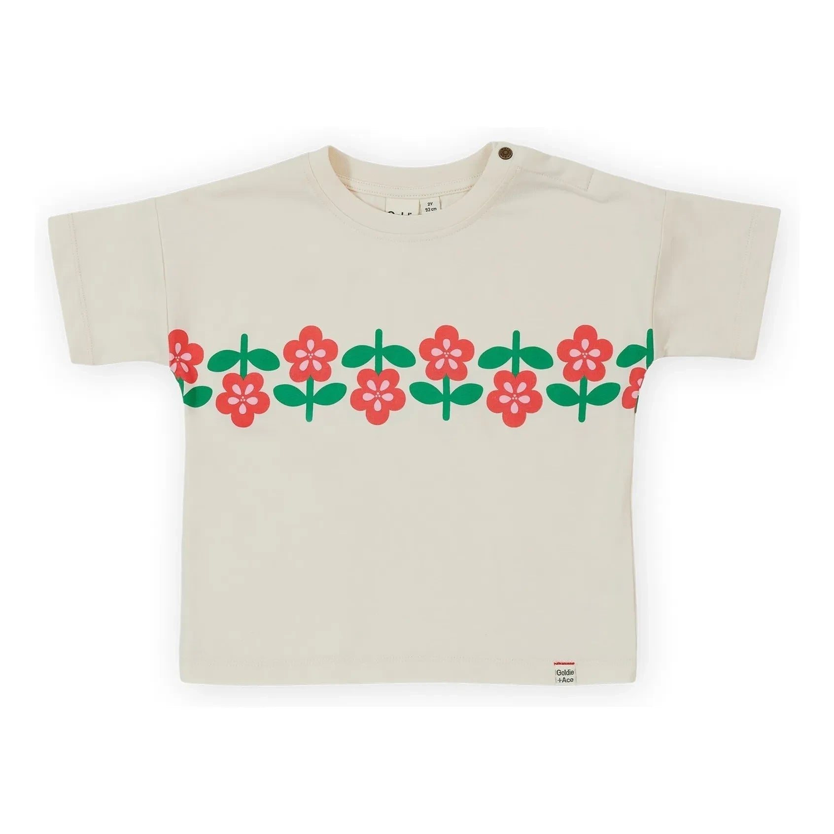 Goldie + Ace - Camiseta con flores | Marfil