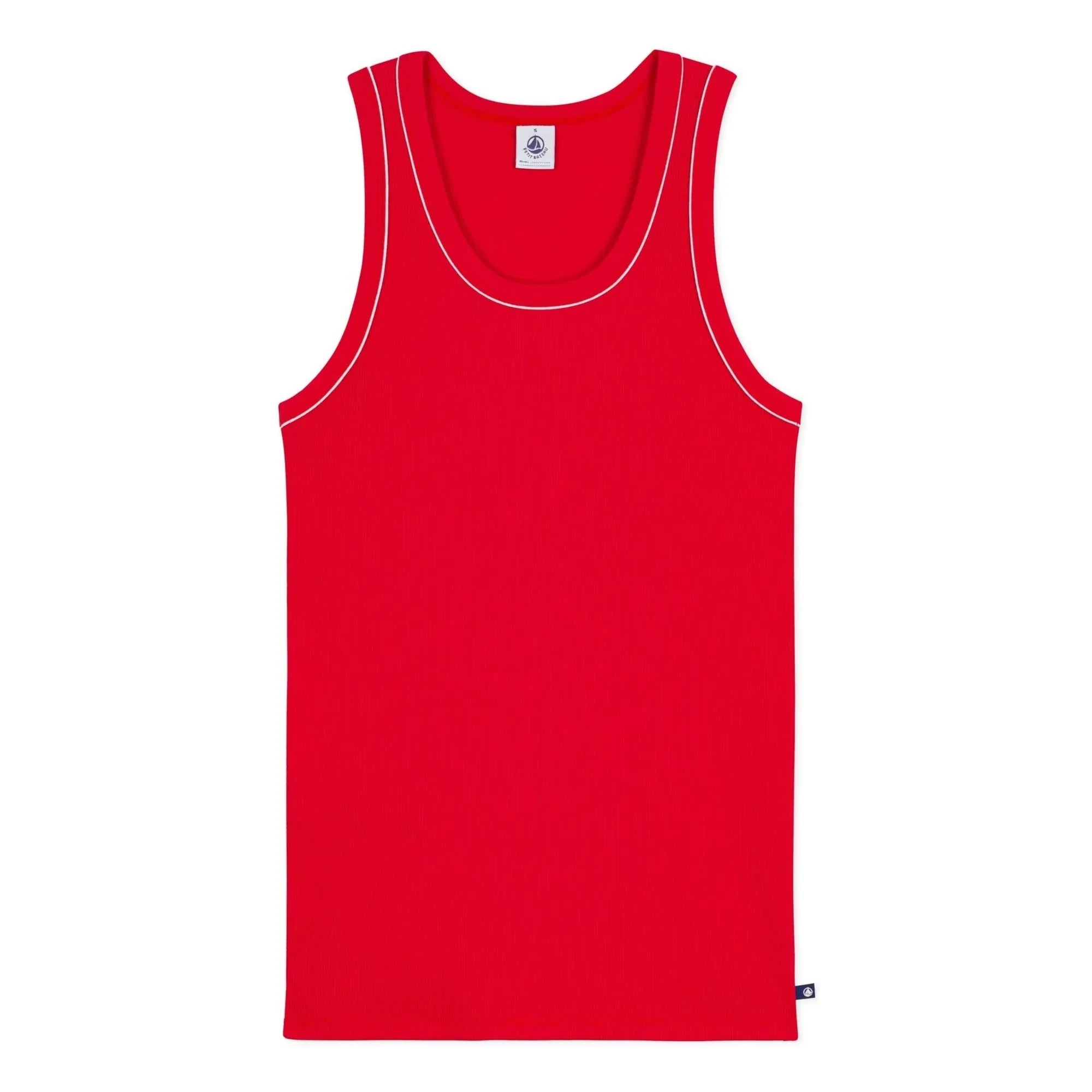 Petit Bateau - Camiseta sin mangas acanalada roja