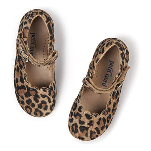 Petit Nord - Merceditas con forma de concha y estampado de leopardo | Marrón