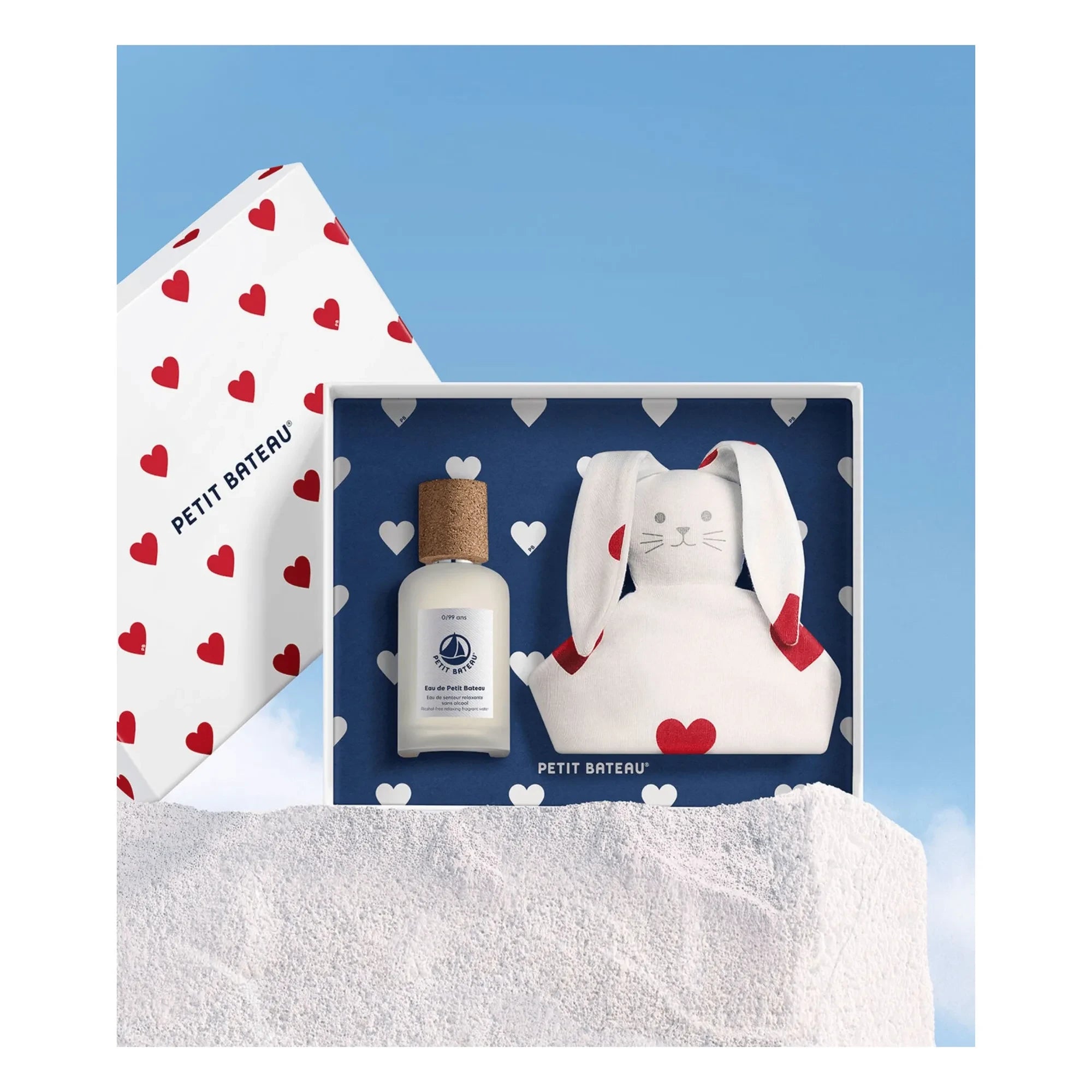 Petit Bateau - Set de regalo de nacimiento: perfume y peluche