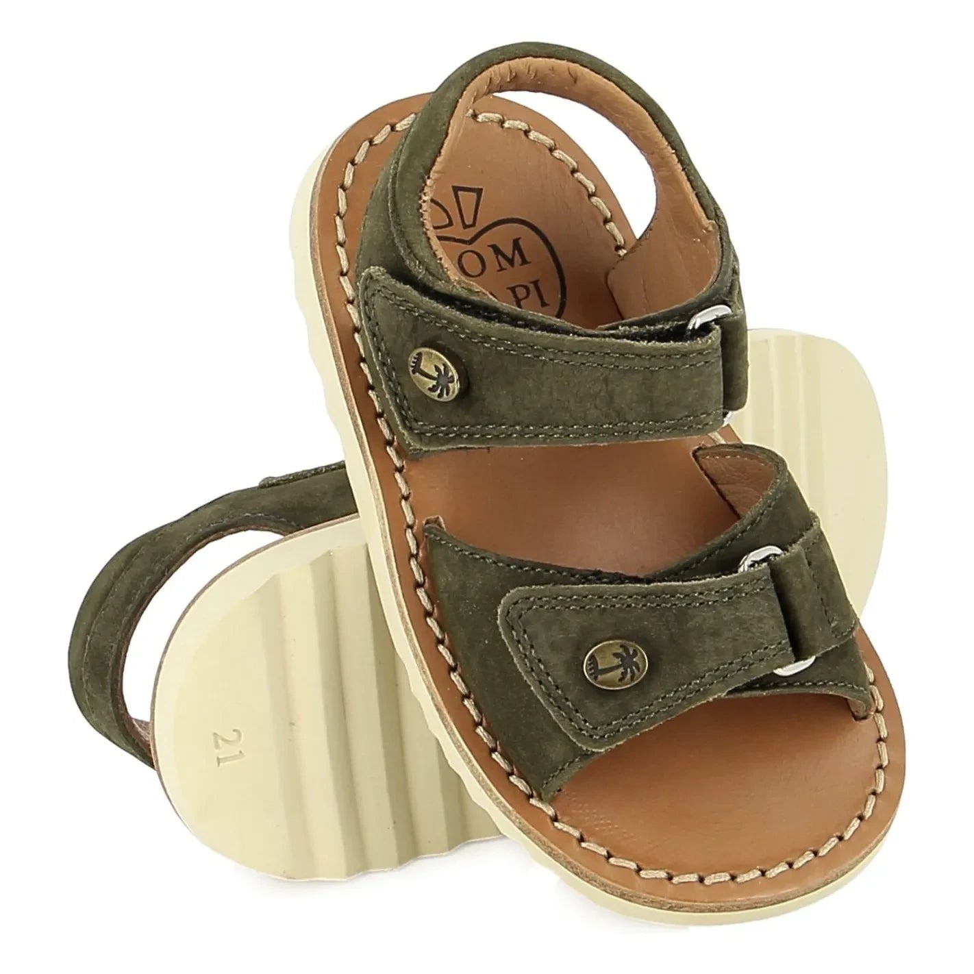 Sandalias de nubuck Waff Easy de Pom d'Api | Caqui