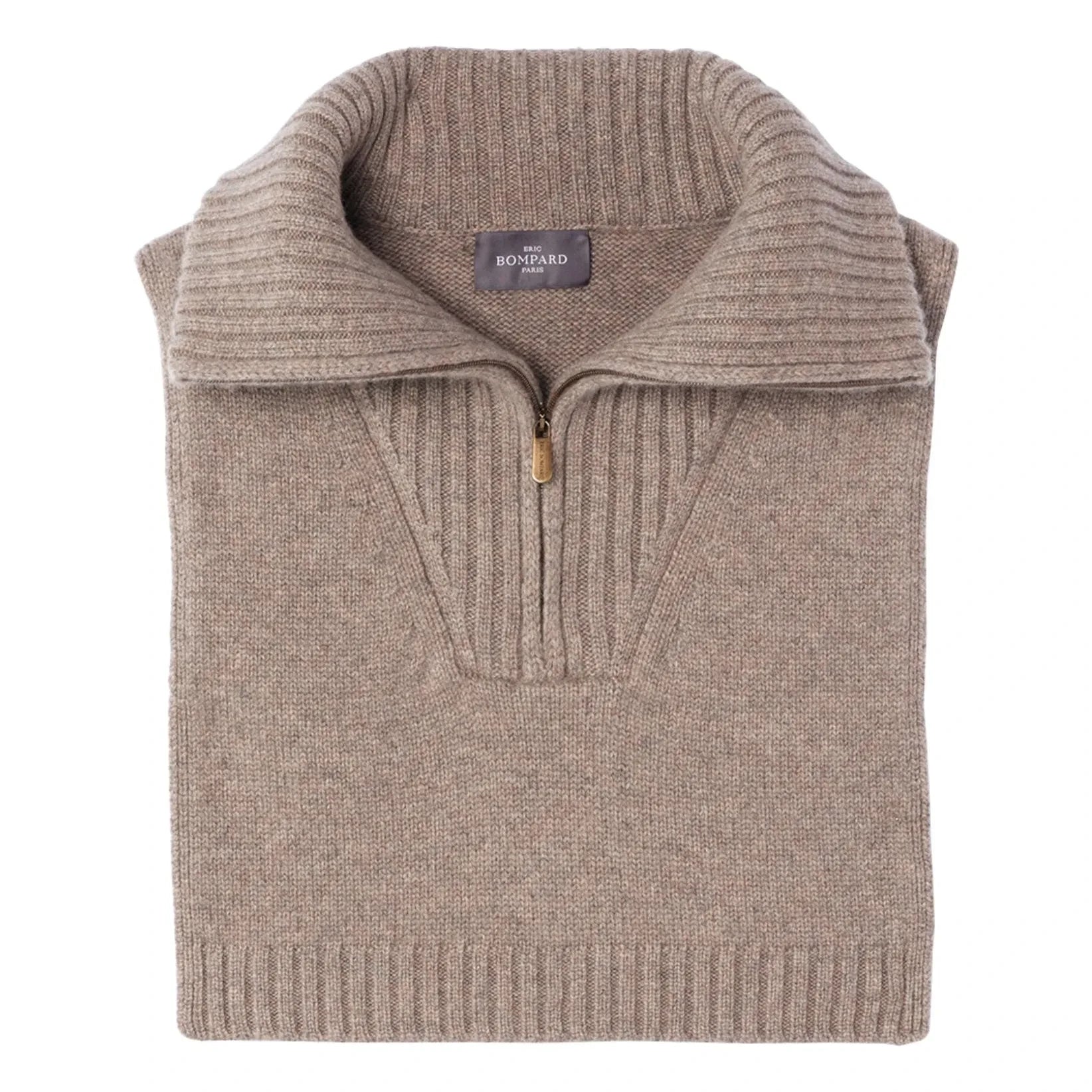 Bompard - Babero de cachemira con cuello camionero | Beige