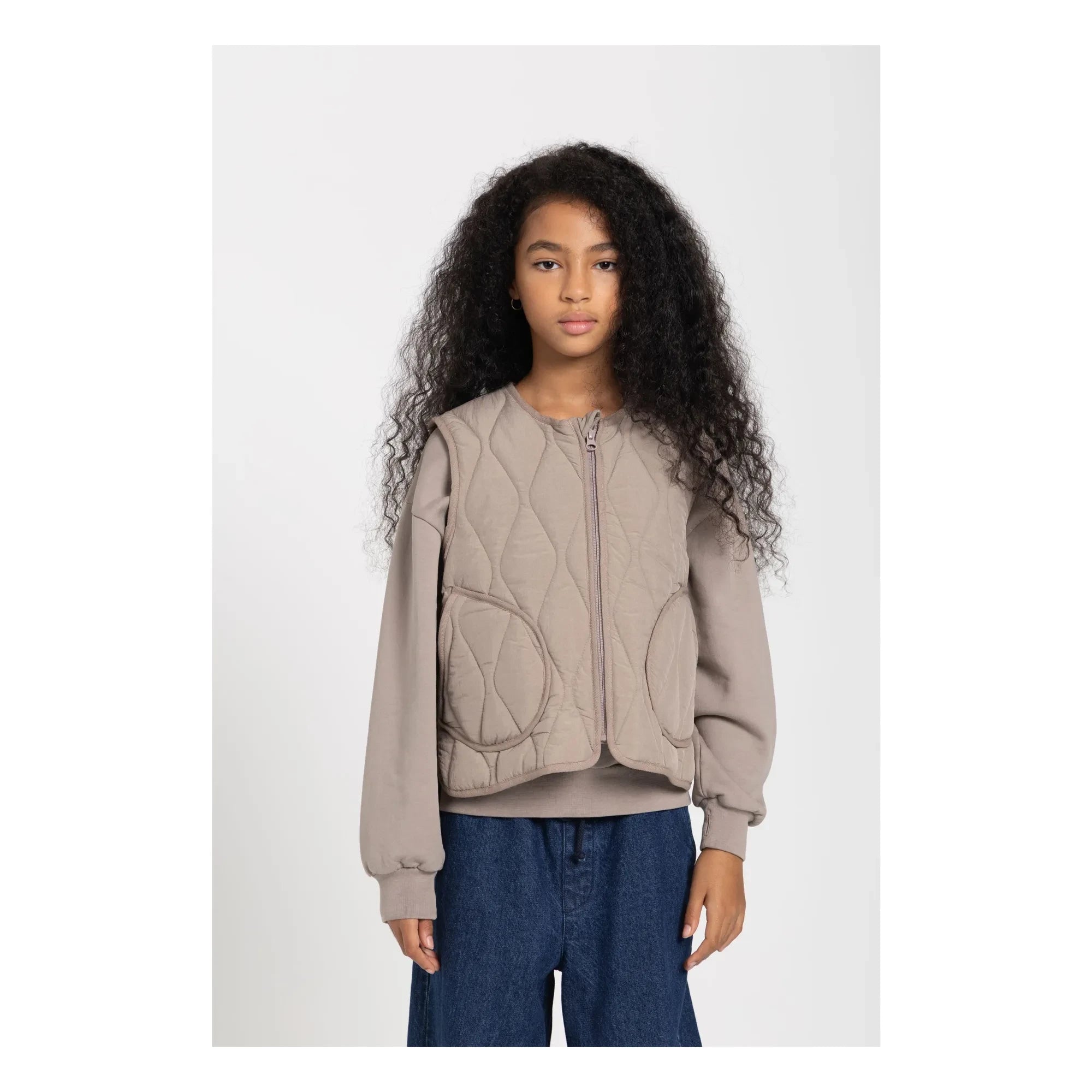 Smallable Kid - Chaqueta acolchada sin mangas Cheer | Gris oscuro