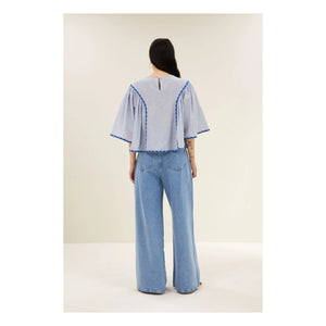 Blusa de algodón orgánico By Bar - Davin | Azul
