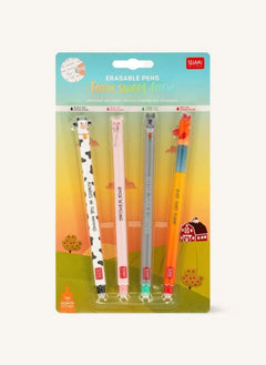 Legami - Bolígrafos Borrables de Granja - Set de 4