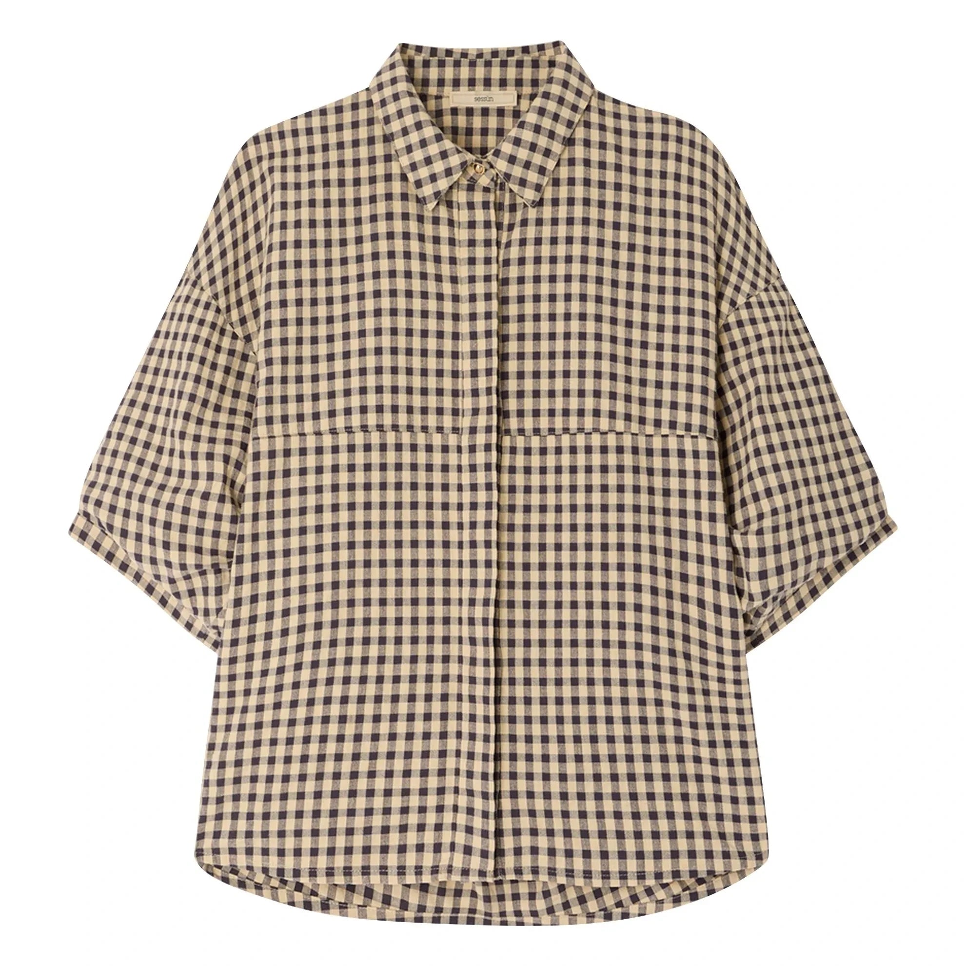 Sessùn - Camisa a cuadros de algodón Florentina | Arena