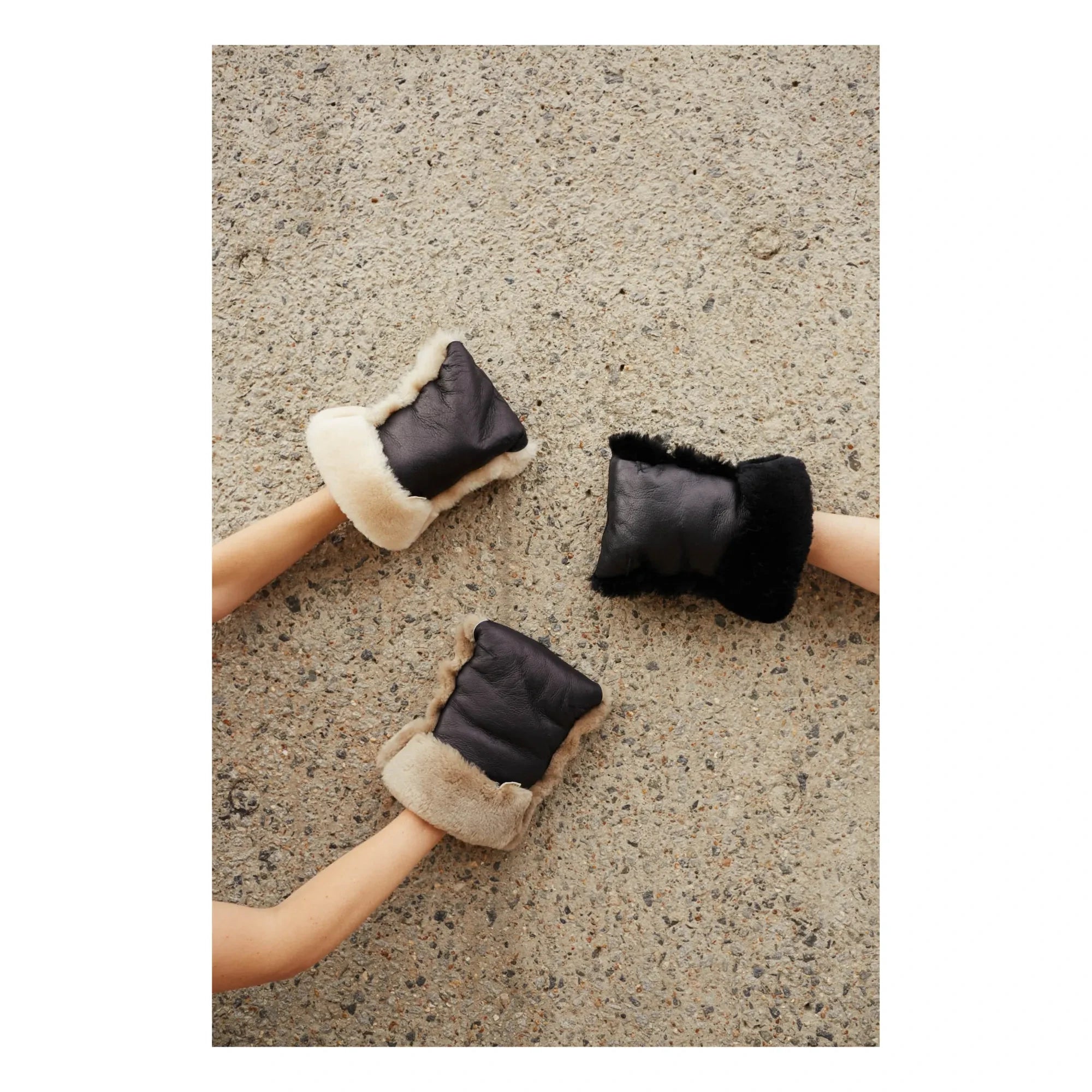 BINIBAMBA - Guantes de piel de cordero para cochecito de bebé | Tostado