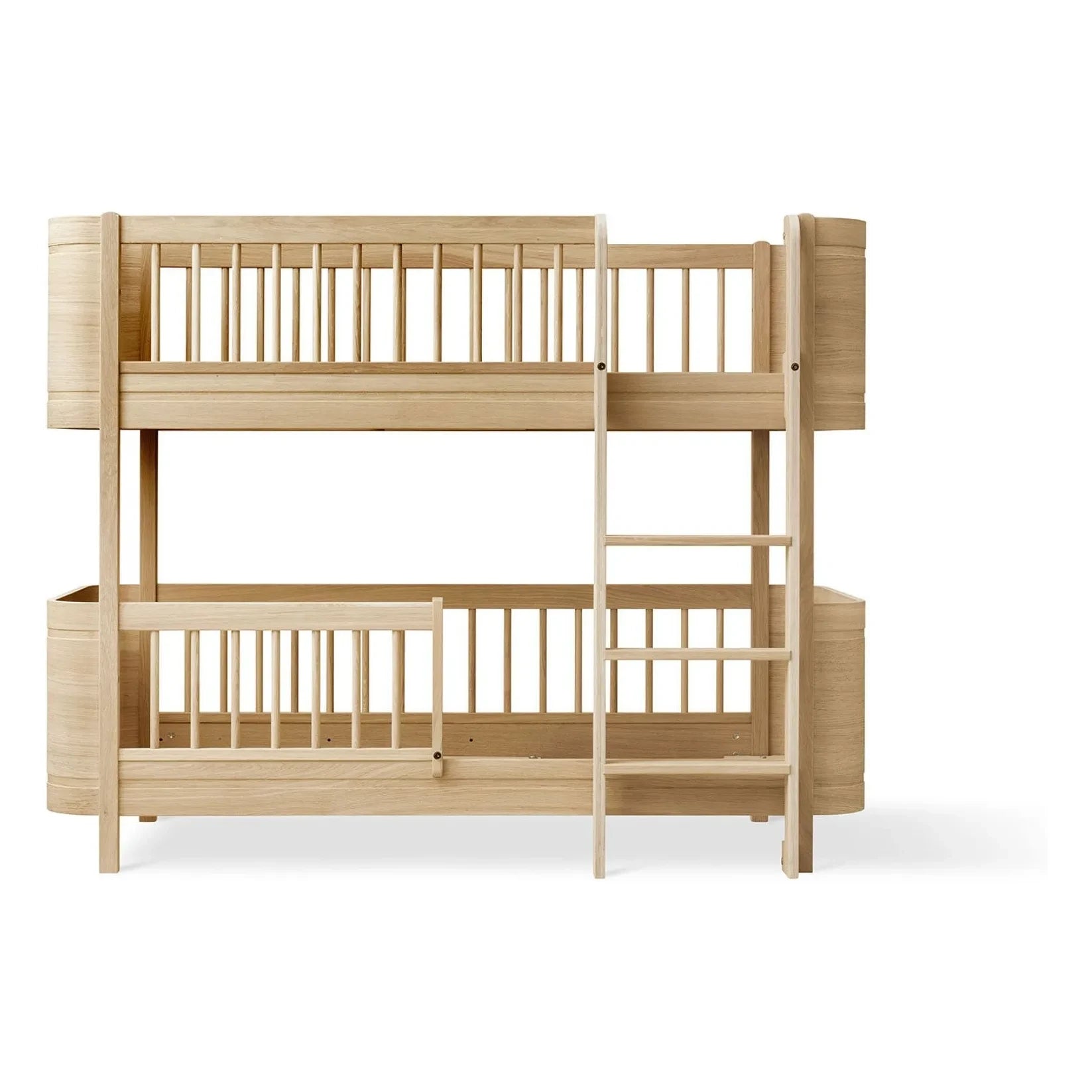 Oliver Furniture - Mini+ dönüştürme kiti, orta-yüksek loft yataktan orta-yüksek ranza yatağa | Meşe