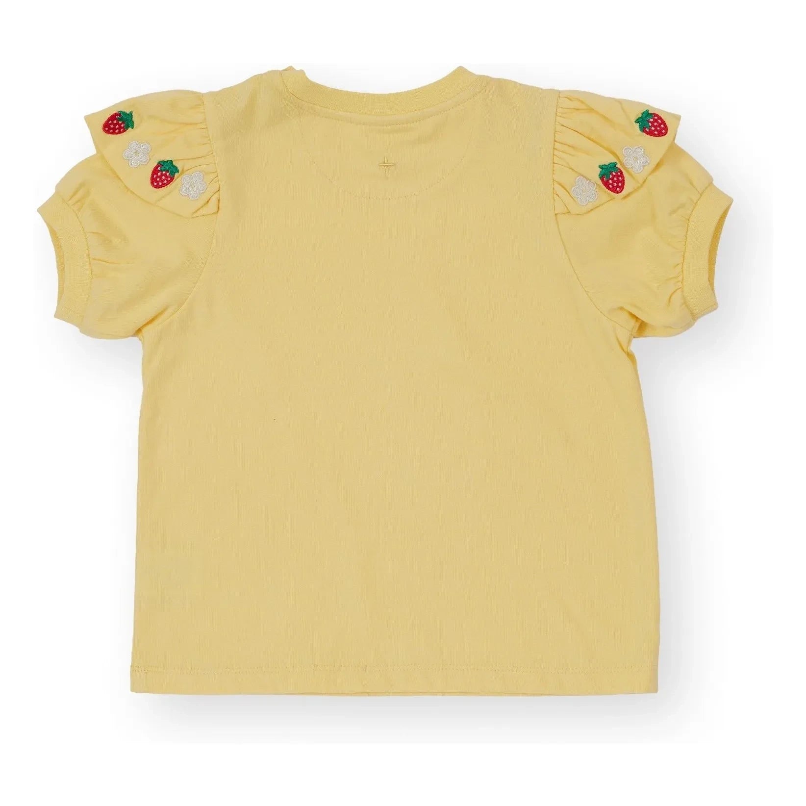 Goldie + Ace - Camiseta con volantes y detalle de fresa | Amarillo