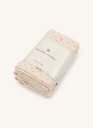 Konges Sløjd - Cherry Dot Organik Pamuklu Bebek Bezleri - 3'lü Set | Pembe