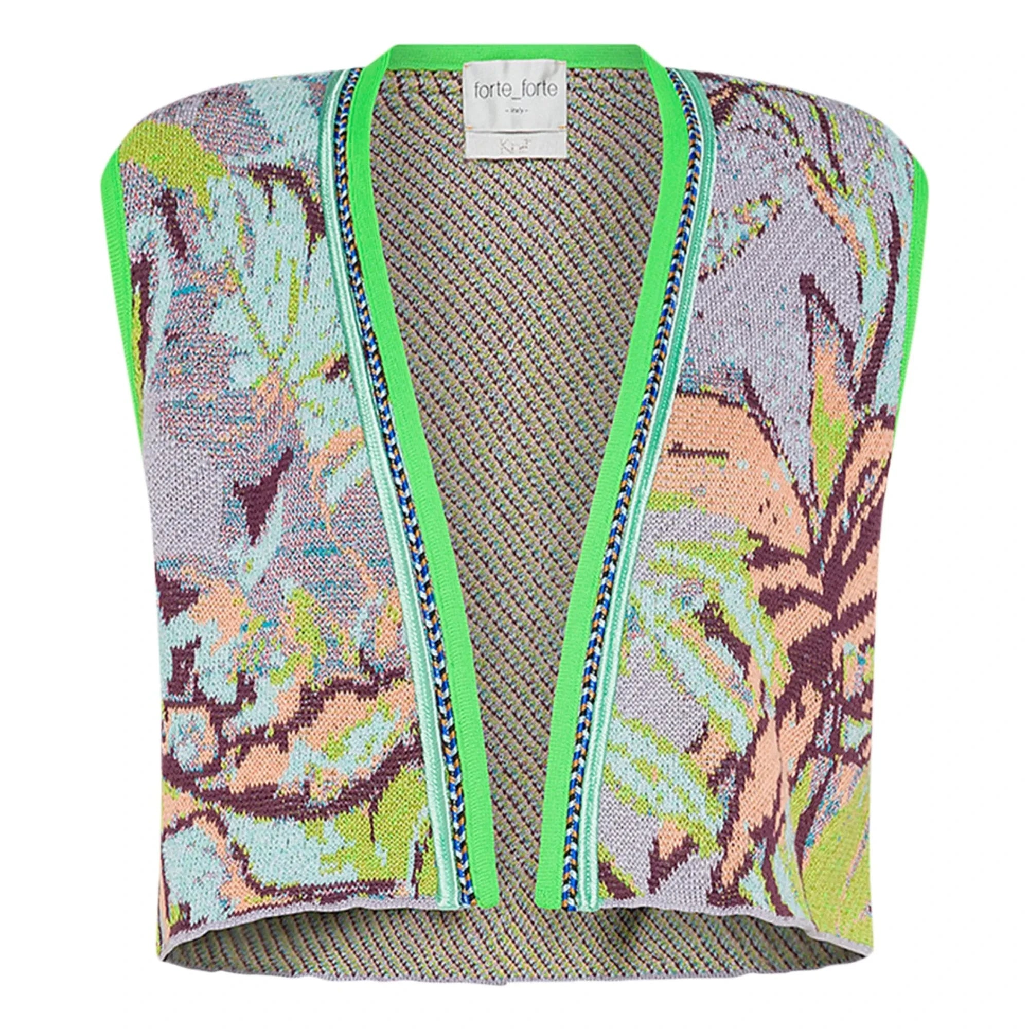 Forte Forte - Chaqueta corta sin mangas jacquard "Heaven" | Azul