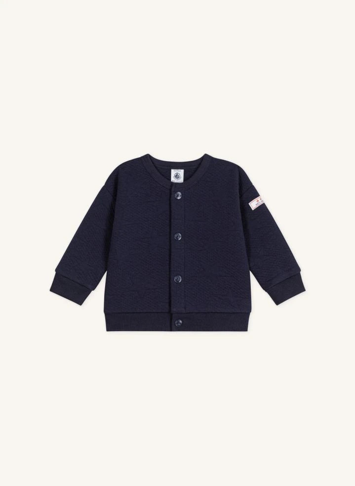 Petit Bateau - Cárdigan de algodón orgánico | Azul noche