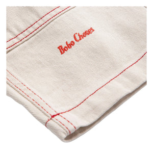 Bobo Choses - Pantalón de twill de algodón orgánico con paneles | Blanco
